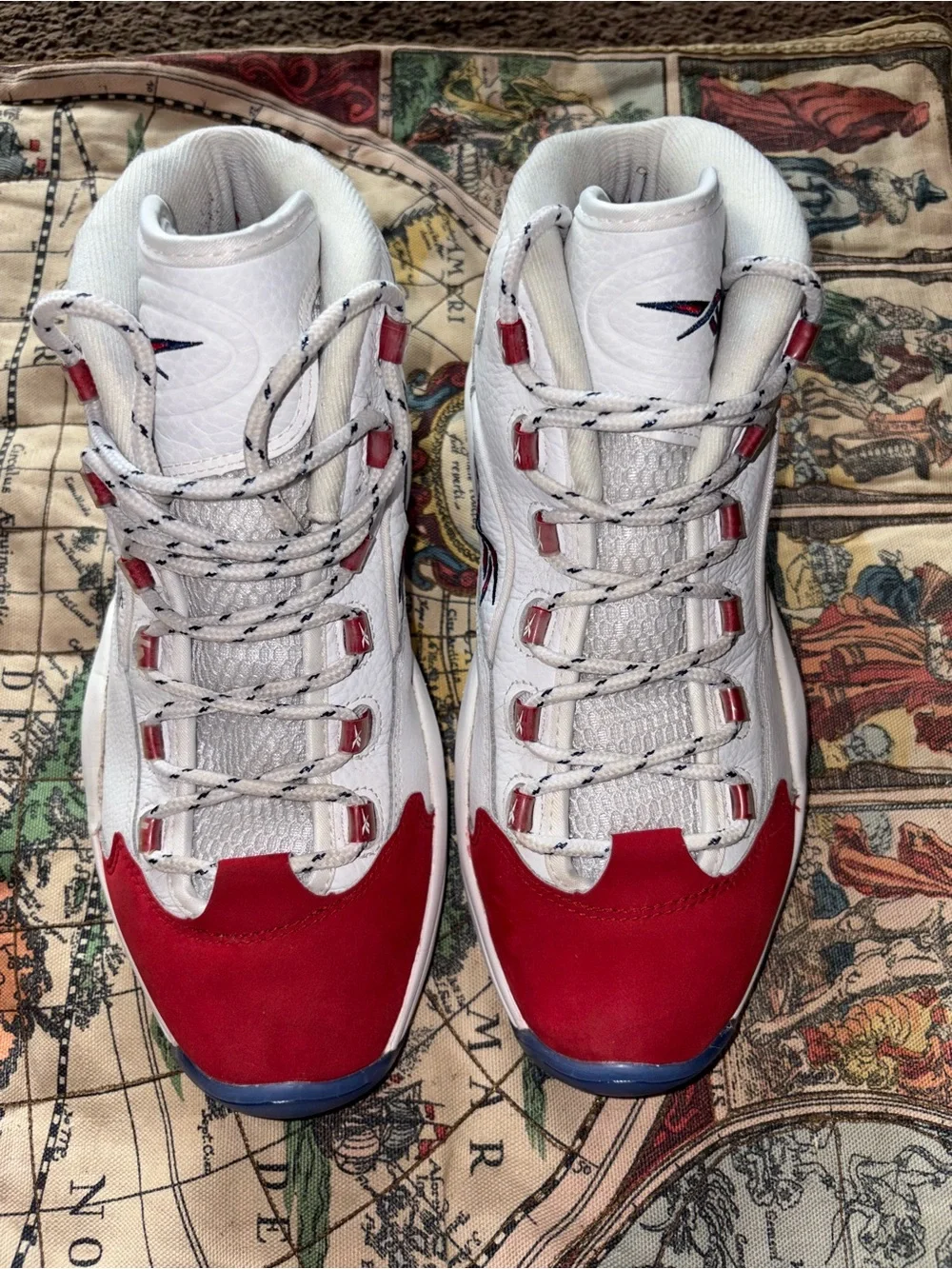 Reebok White Sneakers with Red Accents